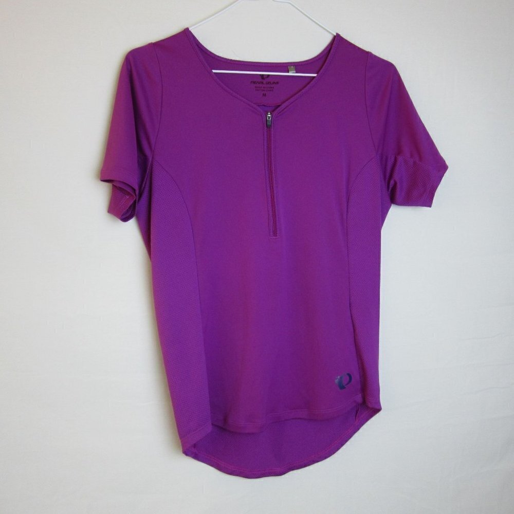 Pearl Izumi Purple Mesh Cycling Short Sleeved Shirt Women's Med 1/4 Zip